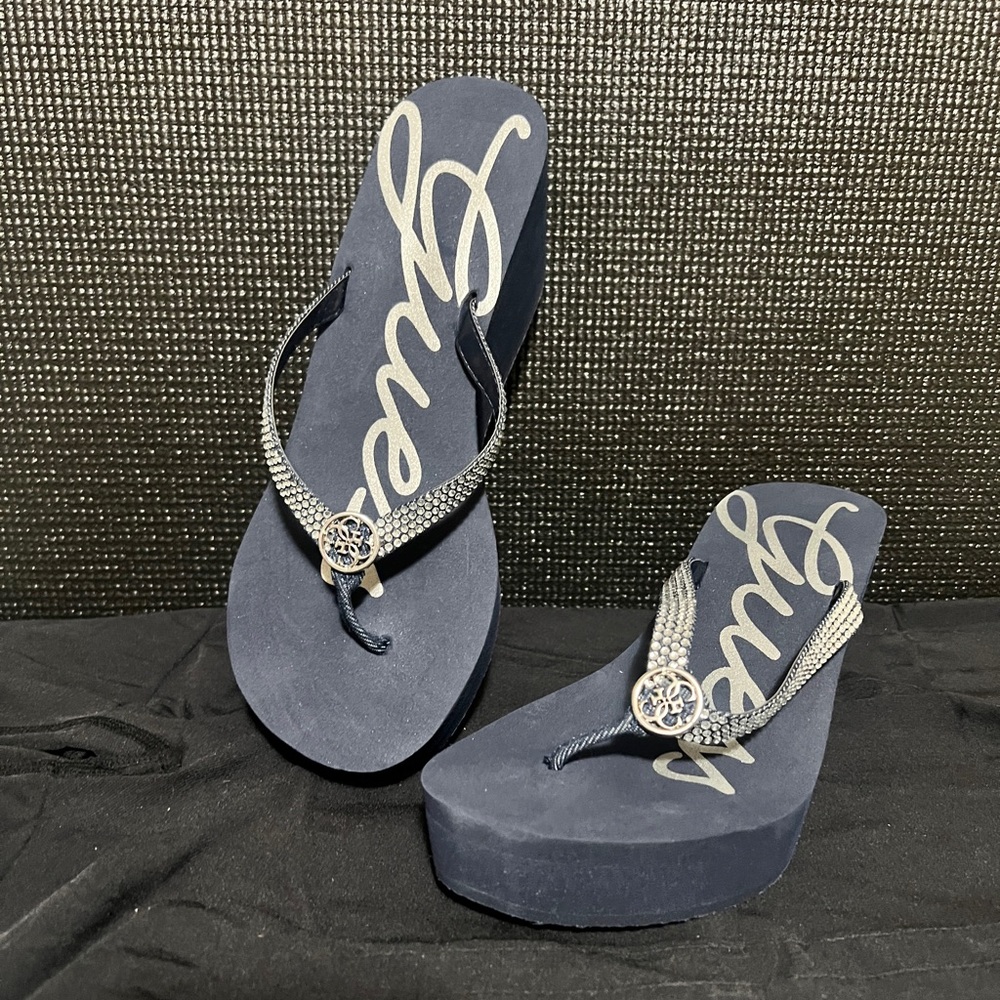 Guess Women's Navy Platform Sandals